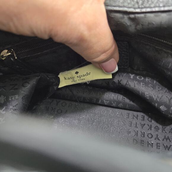 Kate Spade Black Mulberry Pebbled Leather Backpack #854 - Picture 13 of 13